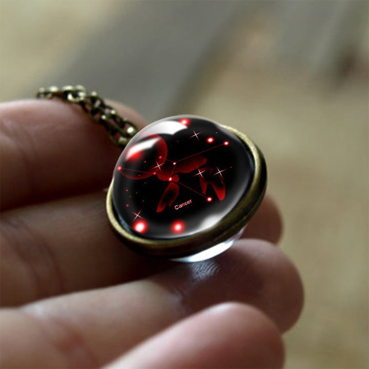 Glass 12 Zodiac Sign Protective Pendant - Sofia-Cancer-State of Style