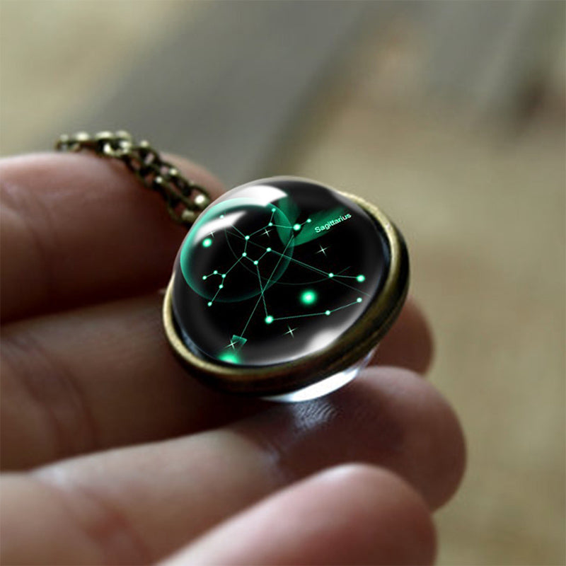 Glass 12 Zodiac Sign Protective Pendant - Sofia-Sagittarius-State of Style