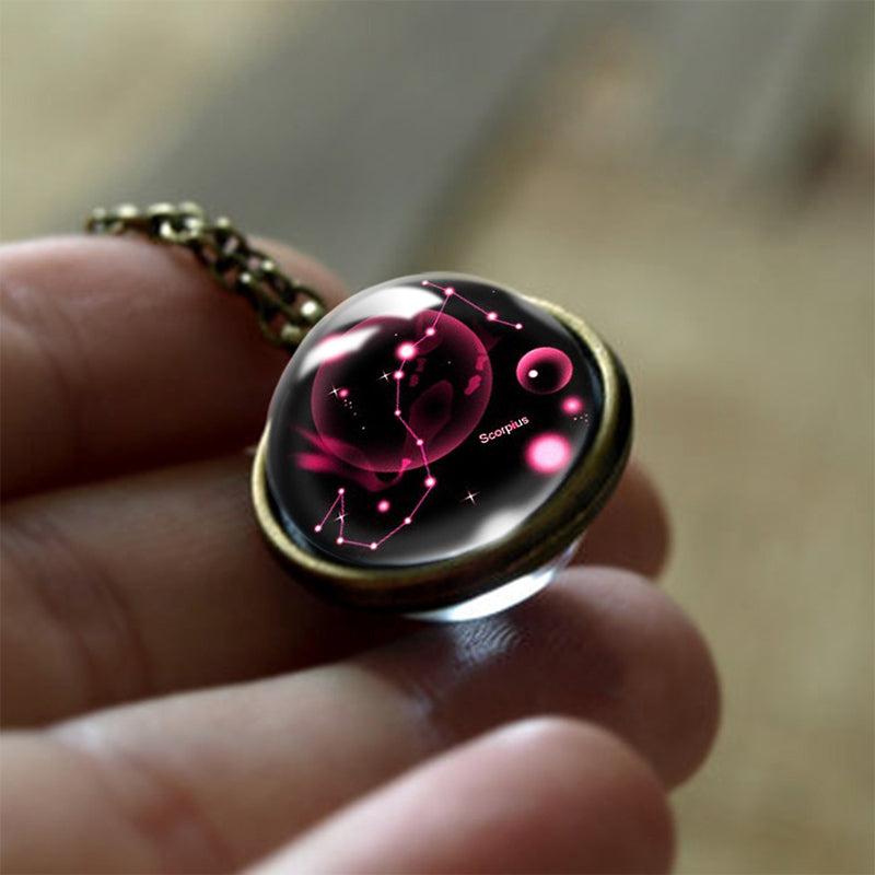 Glass 12 Zodiac Sign Protective Pendant - Sofia-Scorpio-State of Style