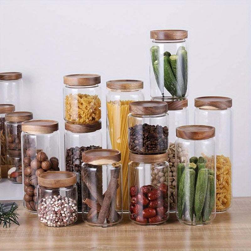 Glass Airtight Kitchen Storage Jar - LunaSeal-450ML-State of Style