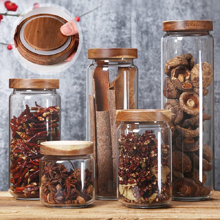 Glass Airtight Kitchen Storage Jar - LunaSeal-450ML-State of Style