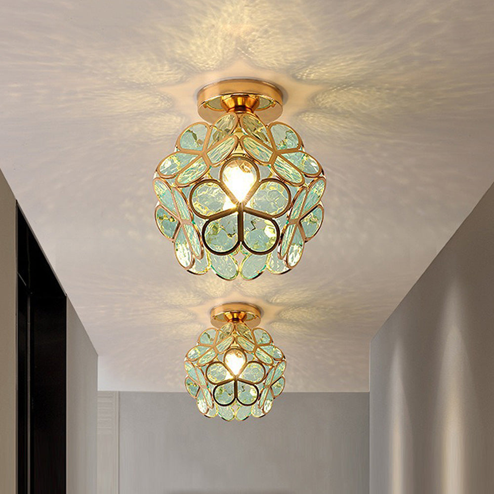 Glass Flower Ceiling Light - FloraGlow-Green-D20*H25cm-State of Style