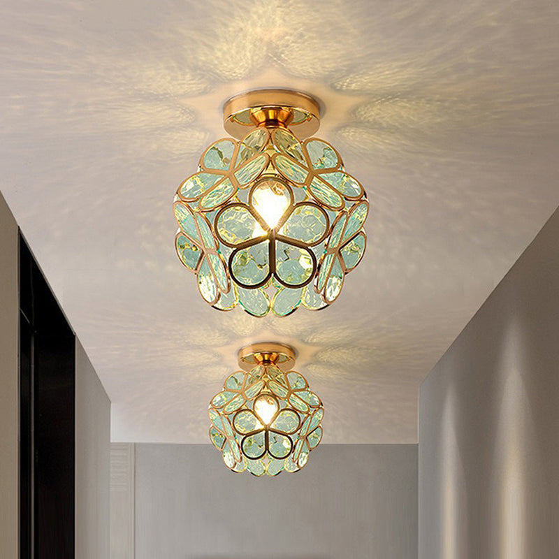 Glass Flower Ceiling Light - FloraGlow-Green-D20*H25cm-State of Style