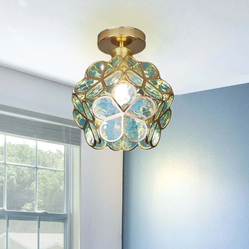 Glass Flower Ceiling Light - FloraGlow-Green-D20*H25cm-State of Style