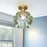 Glass Flower Ceiling Light - FloraGlow-Green-D20*H25cm-State of Style