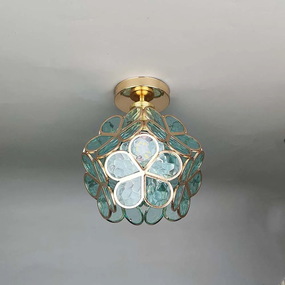 Glass Flower Ceiling Light - FloraGlow-Green-D20*H25cm-State of Style
