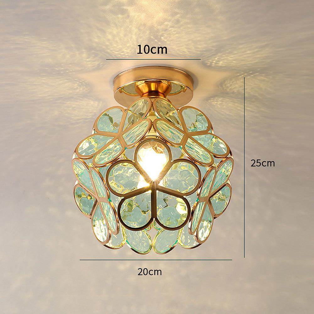 Glass Flower Ceiling Light - FloraGlow-Green-D20*H25cm-State of Style