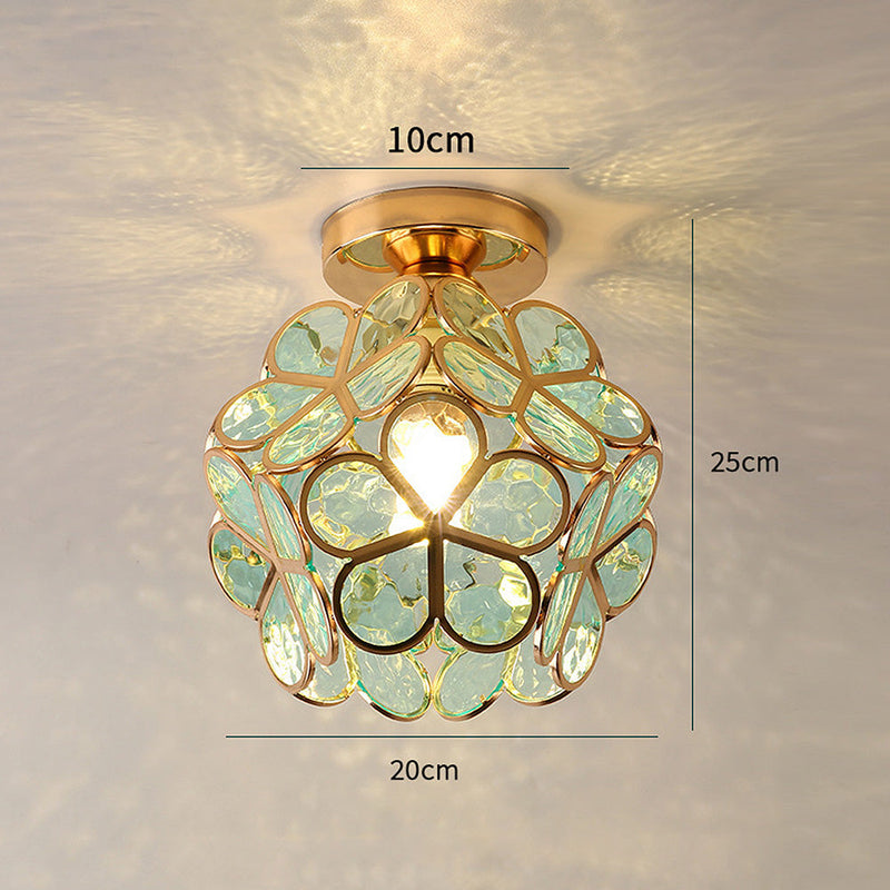 Glass Flower Ceiling Light - FloraGlow-Green-D20*H25cm-State of Style