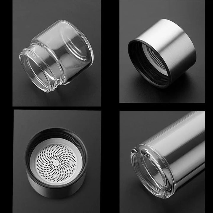Glass Keeping Warm Bottle - ClearTherm-Wood-State of Style