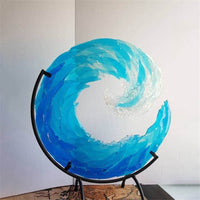 Glass Sculpture of Ocean Wave - AquaWave-Small - 12.7 cm-State of Style