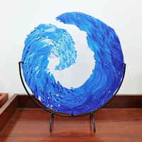 Glass Sculpture of Ocean Wave - AquaWave-Small - 12.7 cm-State of Style