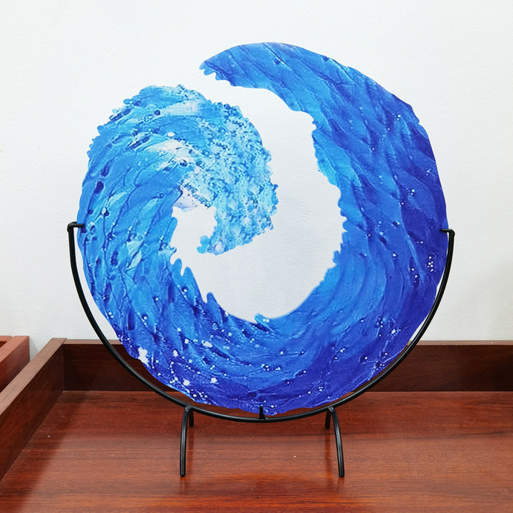 Glass Sculpture of Ocean Wave - AquaWave-Small - 12.7 cm-State of Style