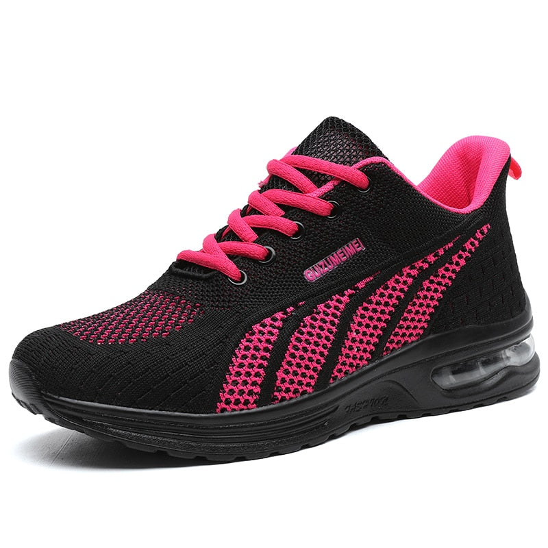 GlideMotion Run | Ergonomic Trainers with Cushioned Heel for Women-Black Pink-3.0-State of Style