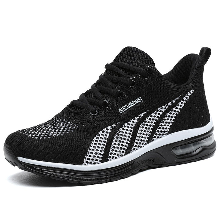 GlideMotion Run | Ergonomic Trainers with Cushioned Heel for Women-Black White-3.0-State of Style