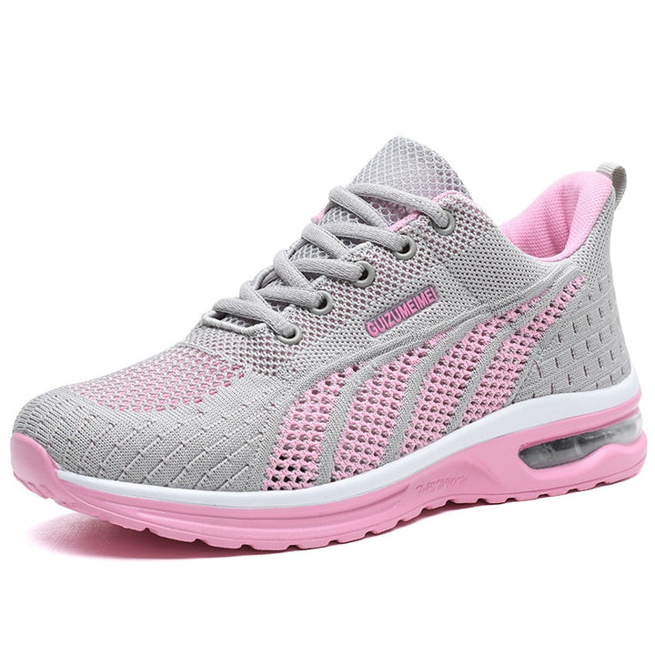 GlideMotion Run | Ergonomic Trainers with Cushioned Heel for Women-Grey Pink-3.0-State of Style