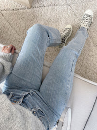 Glitter Jeans for Women - Luminara-Light Blue Striped-S-State of Style