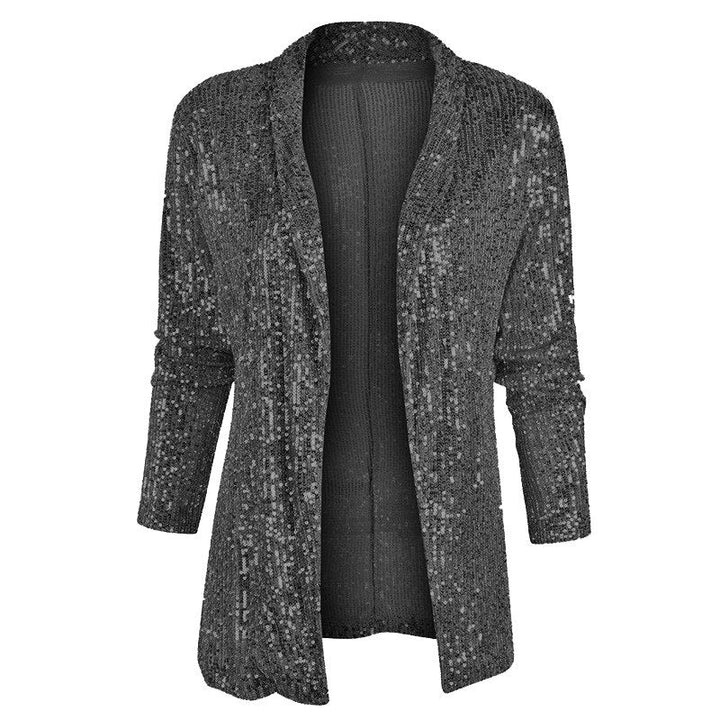 Glitter Sequins Vest - Sophia-Black-S-State of Style