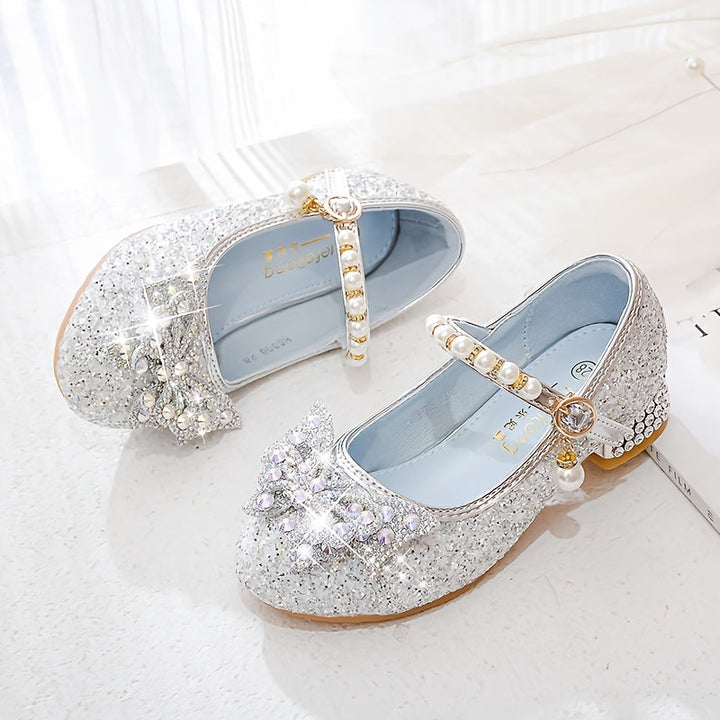 Glitter Shoe Isla – Comfortable Slip-On with Sequins & Pearls for Girls-Pink colour-7-State of Style