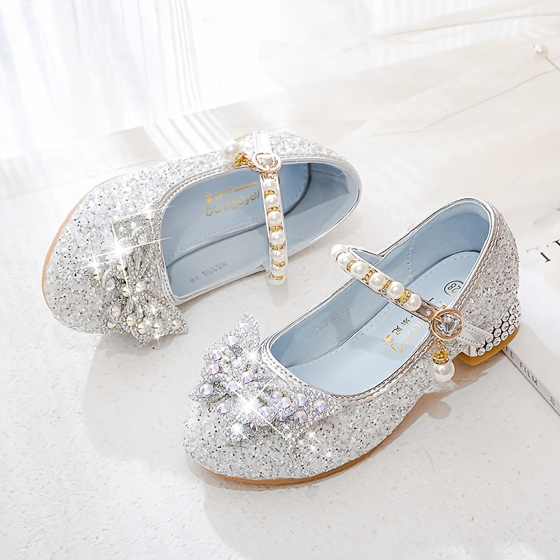 Glitter Shoe Isla – Comfortable Slip-On with Sequins & Pearls for Girls-Pink colour-7-State of Style