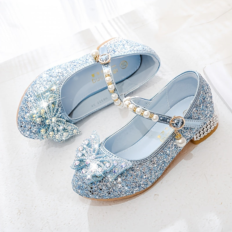 Glitter Shoe Isla – Comfortable Slip-On with Sequins & Pearls for Girls-Pink colour-7-State of Style