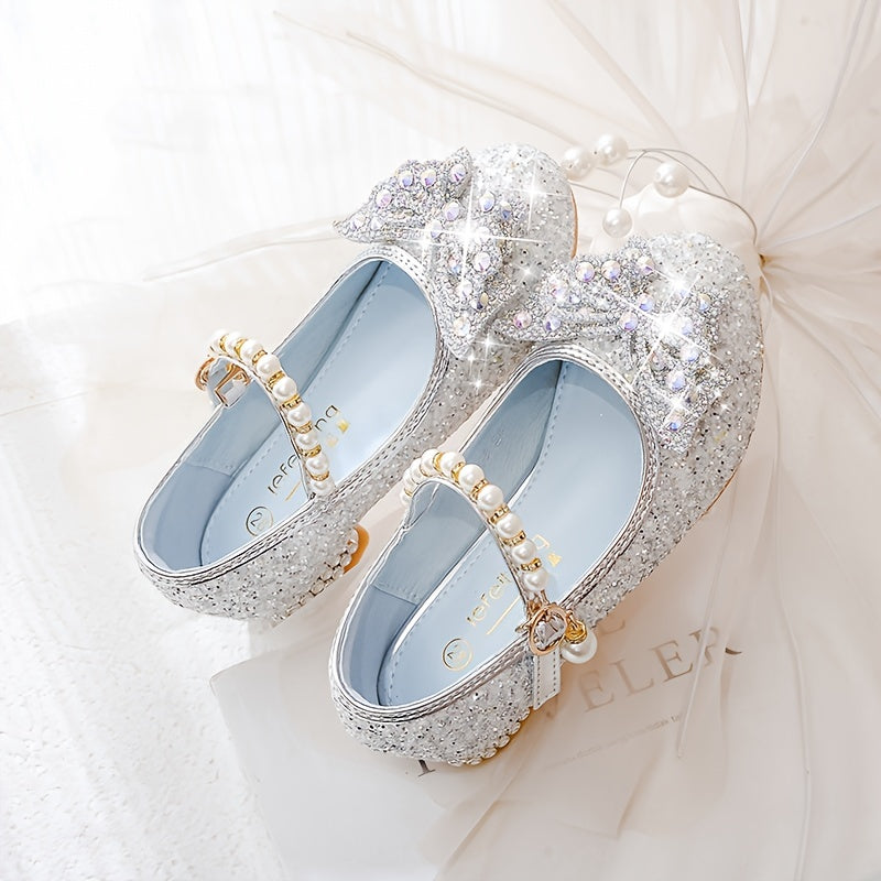 Glitter Shoe Isla – Comfortable Slip-On with Sequins & Pearls for Girls-Pink colour-7-State of Style
