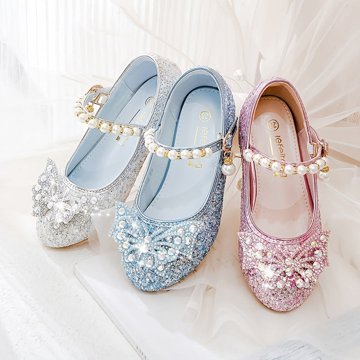 Glitter Shoe Isla – Comfortable Slip-On with Sequins & Pearls for Girls-Pink colour-7-State of Style