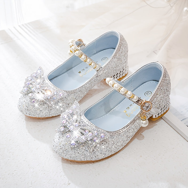 Glitter Shoe Isla – Comfortable Slip-On with Sequins & Pearls for Girls-Pink colour-7-State of Style
