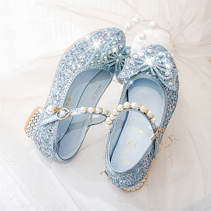 Glitter Shoe Isla – Comfortable Slip-On with Sequins & Pearls for Girls-Pink colour-7-State of Style