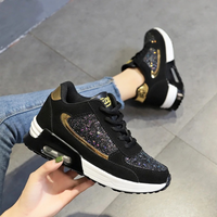 Glitter Women's Shoes for Breathable Comfort - SparkleFit-Black-purple-4-State of Style