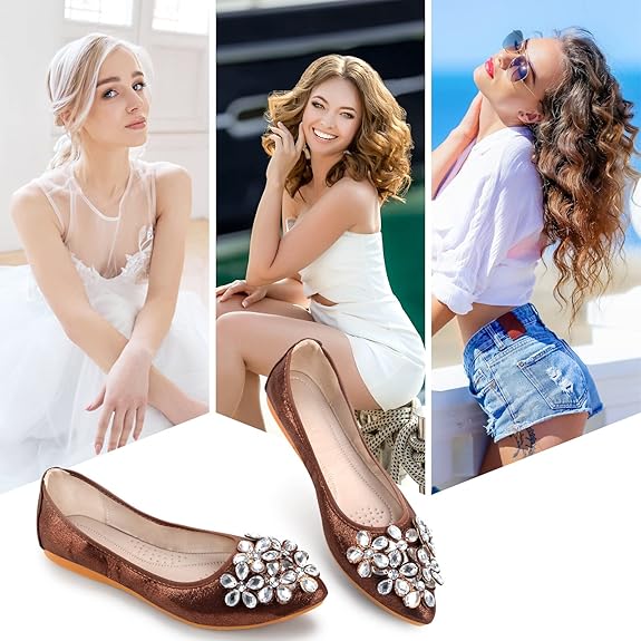 Glittering Rhinestone Ballerina Flats - Yelena-Black-3-State of Style