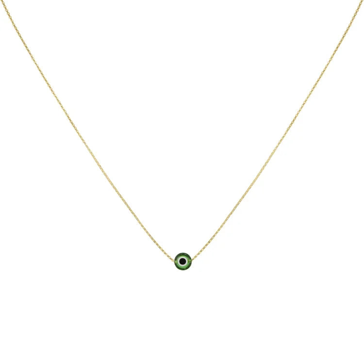 Glossy Nazar Necklace - Amira-Green-Gold-State of Style