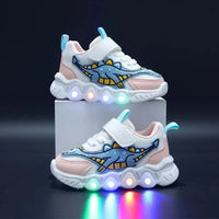 Light-up dino trainers for children with Velcro fastening – GlowSteps