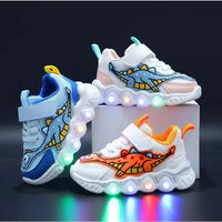 Light-up dino trainers for children with Velcro fastening – GlowSteps
