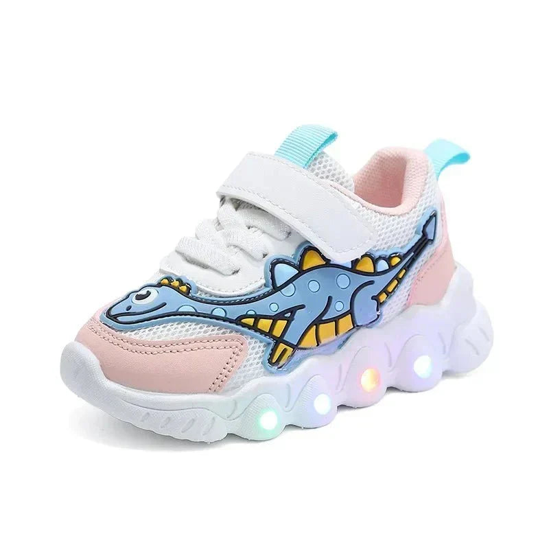 Light-up dino trainers for children with Velcro fastening – GlowSteps