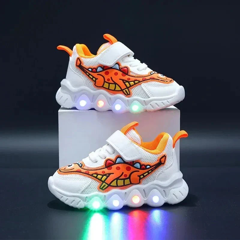Light-up dino trainers for children with Velcro fastening – GlowSteps
