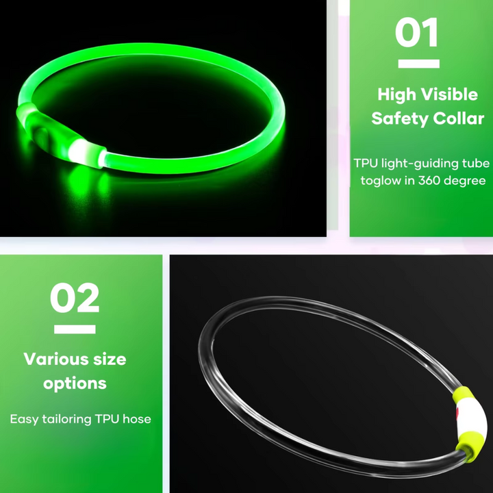 GlowSafe LED Dog Collar – Rechargeable USB Safety Light-Pink-State of Style