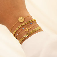Gold and Silver Cross Bracelet | Women's Stylish Jewellery-Gold-plated-State of Style