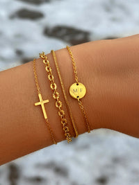 Gold and Silver Cross Bracelet | Women's Stylish Jewellery-Gold-plated-State of Style