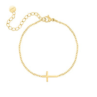 Gold and Silver Cross Bracelet | Women's Stylish Jewellery-Gold-plated-State of Style
