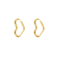 Gold And Silver Heart Pendant Earrings-Gold-plated-State of Style