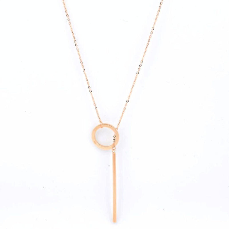 Gold Drop Bar Lariat Necklace | Elegant Women's Jewellery | Versatile Style-ROSE GOLD-State of Style