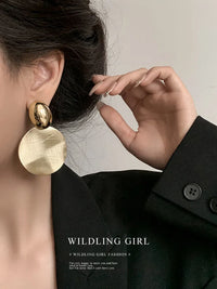 Gold Earrings with Round Dangle Charms - Amaya-State of Style