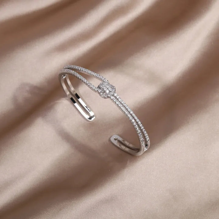 Gold Knot Crystal Bangle-GOLD-State of Style
