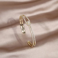 Gold Knot Crystal Bangle-GOLD-State of Style