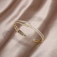Gold Knot Crystal Bangle-GOLD-State of Style