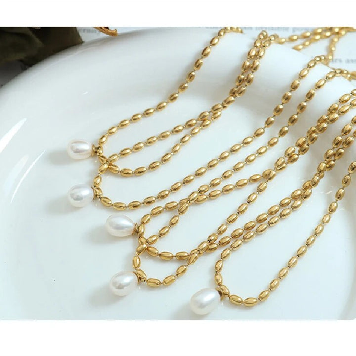 Gold Pearl Necklace | Elegant Beaded Jewellery-State of Style