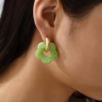 Gold Plated Flower Earrings - Valeria-Light blue-State of Style