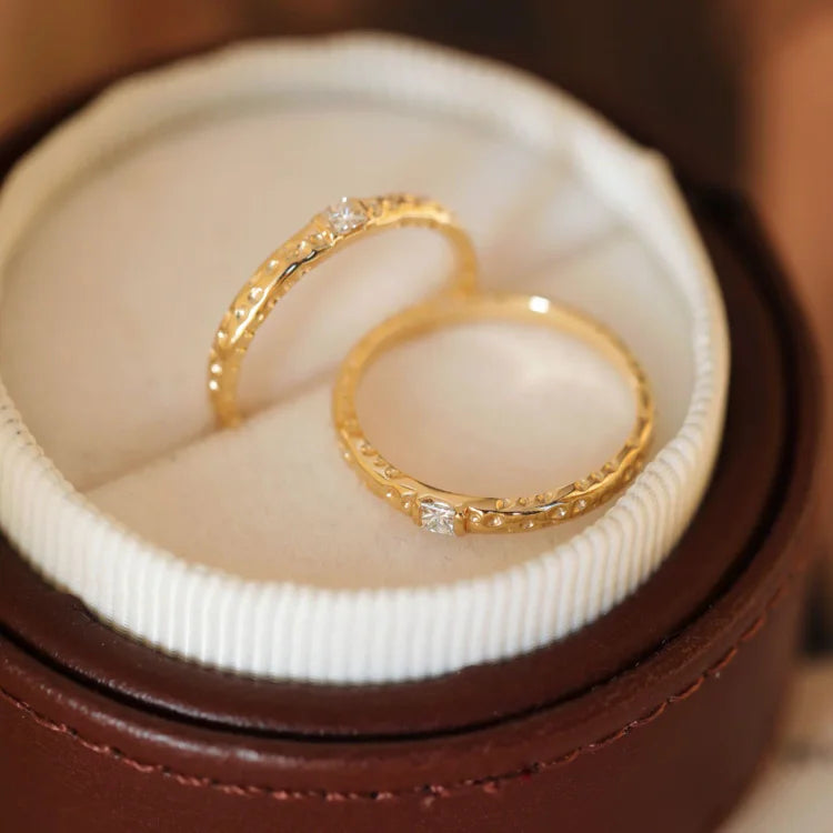 Gold Plated Sterling Silver Ring with Zirconia - Aurora-5-State of Style