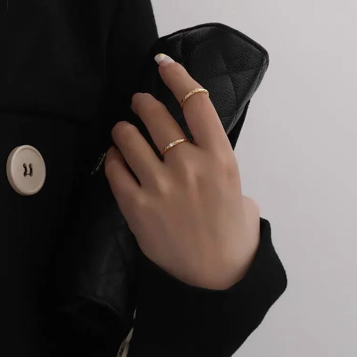 Gold Plated Sterling Silver Ring with Zirconia - Aurora-5-State of Style