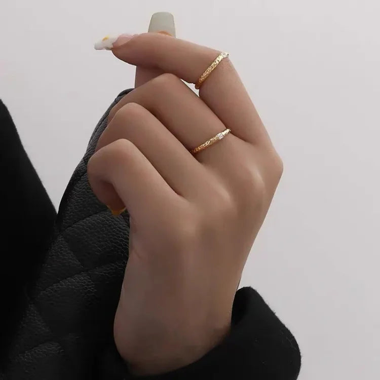Gold Plated Sterling Silver Ring with Zirconia - Aurora-5-State of Style